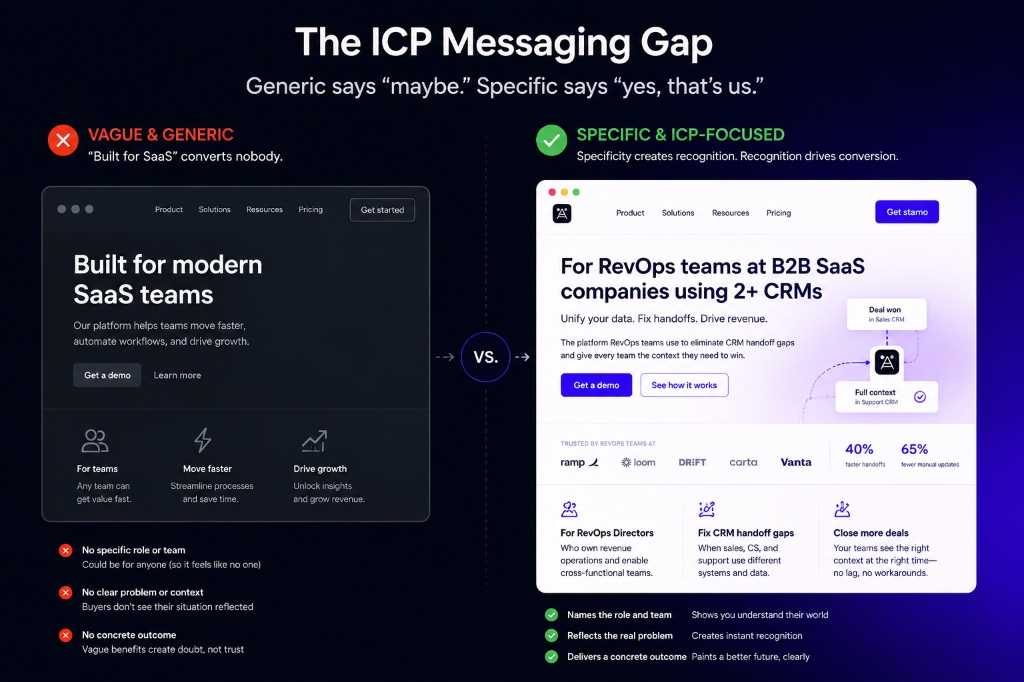 The ICP Messaging Gap: Why 'Built for SaaS' Converts Nobody